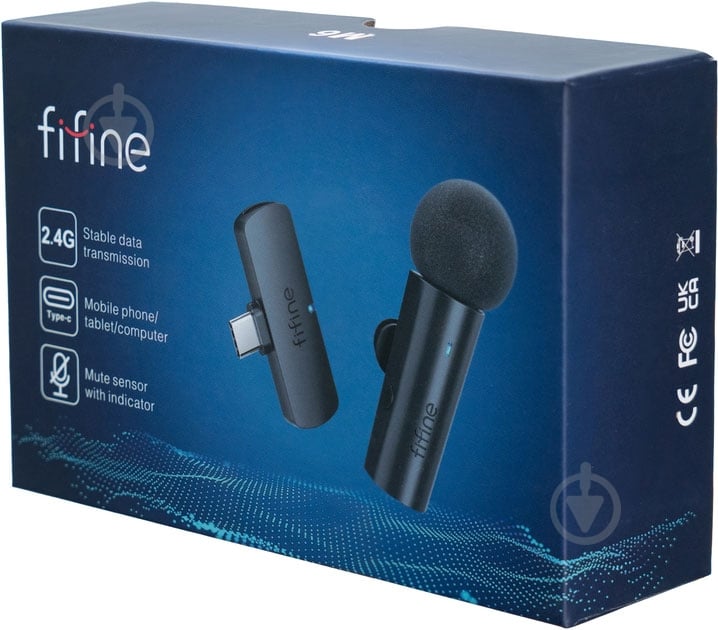 Микрофон FIFINE бездротовий петличний (M6) - фото 5 Микрофон FIFINE бездротовий петличний (M6) - фото 5