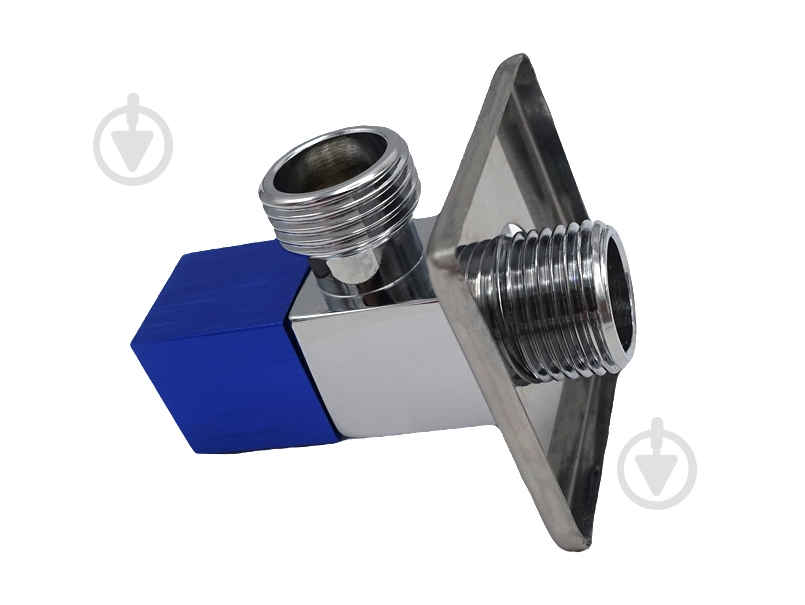 Кран угловой ASCO 1/2"х3/4" для сантехприборов Chrome-Blue handle AS-AV-006 - фото 3