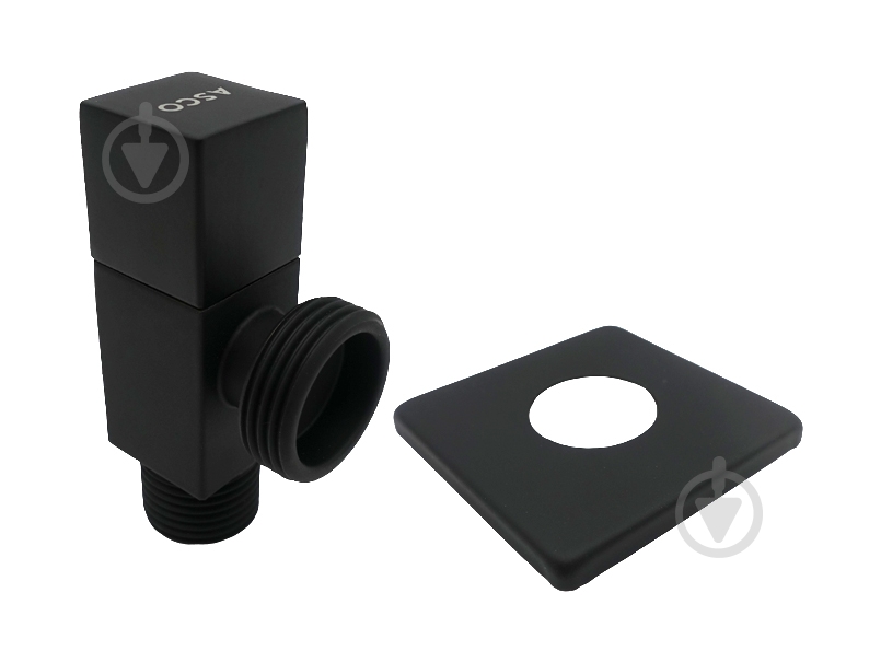 Кран угловой ASCO 1/2"х3/4" для сантехприборов Matte Black AS-AV-010 - фото 1 Кран угловой ASCO 1/2"х3/4" для сантехприборов Matte Black AS-AV-010 - фото 1