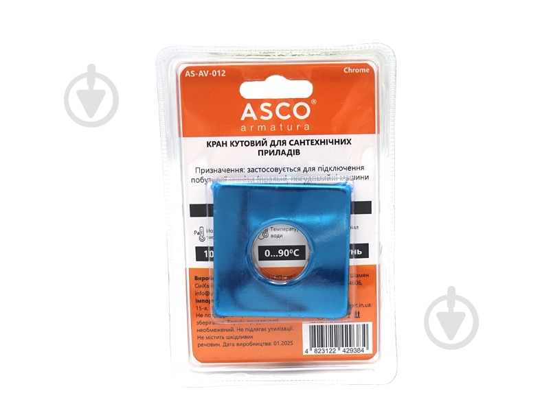 Кран угловой ASCO 1/2"х3/4" для сантехприборов Chrome AS-AV-012 - фото 5