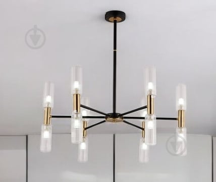 Люстра WunderLicht Florida 12xG9 черный с золотистым КК7433-412 - фото 1