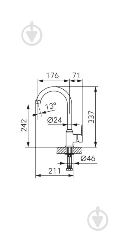 Смеситель для кухни Ferro RENNTO хром - фото 2