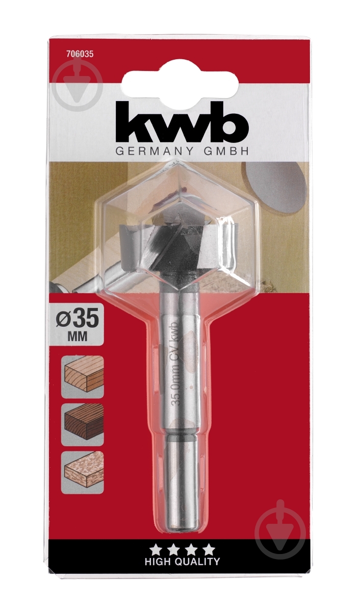 Сверло Форстнера KWB 35 мм 706035 - фото 1