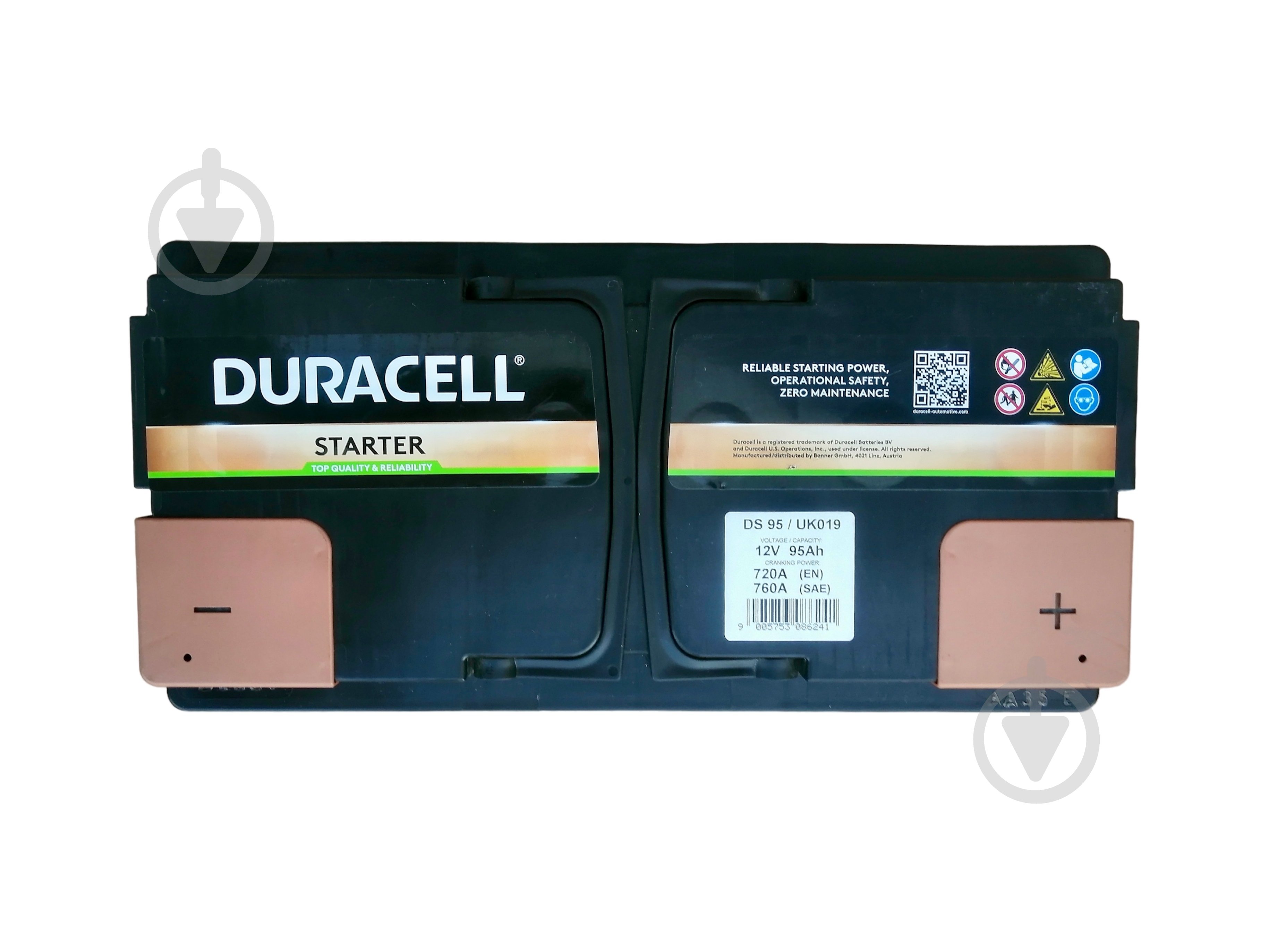 Аккумулятор автомобильный Duracell 95Ah 720A 12V «+» справа - фото 3