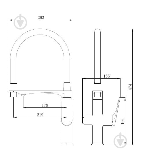 Змішувач для кухні Mixxen IQ графіт з підключенням до фільтру MXKL0679GG - фото 2 Змішувач для кухні Mixxen IQ графіт з підключенням до фільтру MXKL0679GG - фото 2