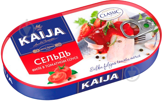 Сельдь Kaija филе в томатном соусе 170 г - фото 1 Сельдь Kaija филе в томатном соусе 170 г - фото 1