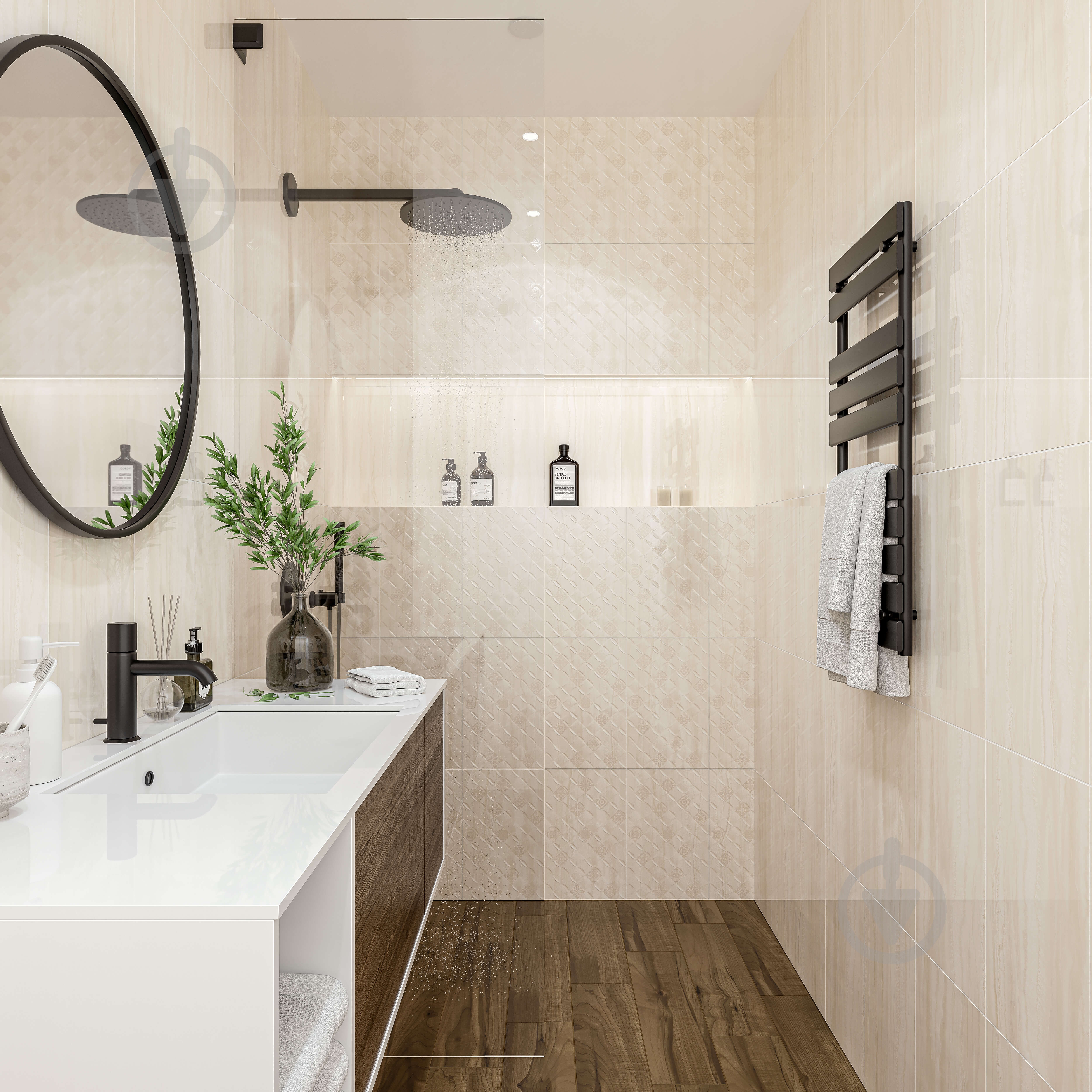 Плитка Golden Tile Lucky patchwork beige LU1151 25х40 см - фото 2