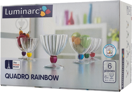 Набір креманок Luminarc Quadro Rainbow 6 х 300 мл (N3056) - фото 10