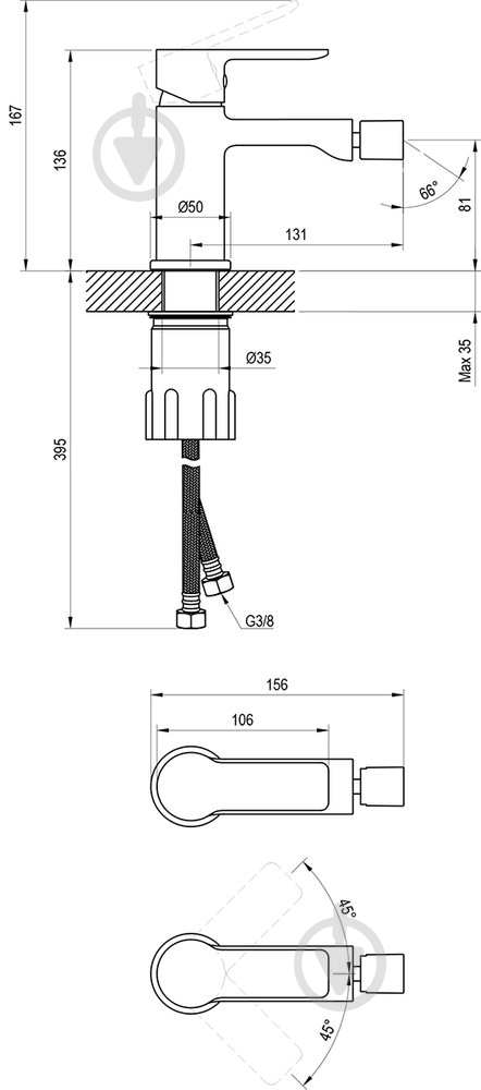 Смеситель для биде Ravak SL 056.00CR - фото 2