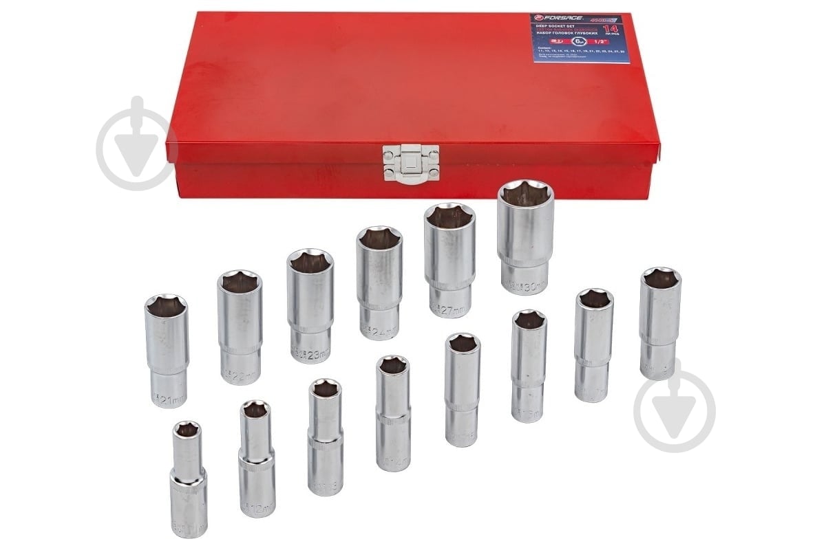 Набор головок глубоких шестигранных 1/2" Forsage 14 шт. F-4143-5 - фото 3 Набор головок глубоких шестигранных 1/2" Forsage 14 шт. F-4143-5 - фото 3