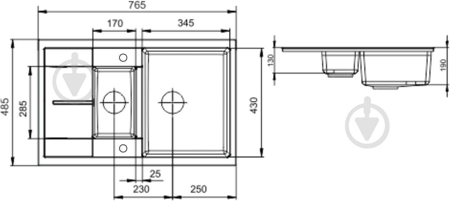 Мийка для кухні Interline STILOS grigio - фото 3 Мийка для кухні Interline STILOS grigio - фото 3