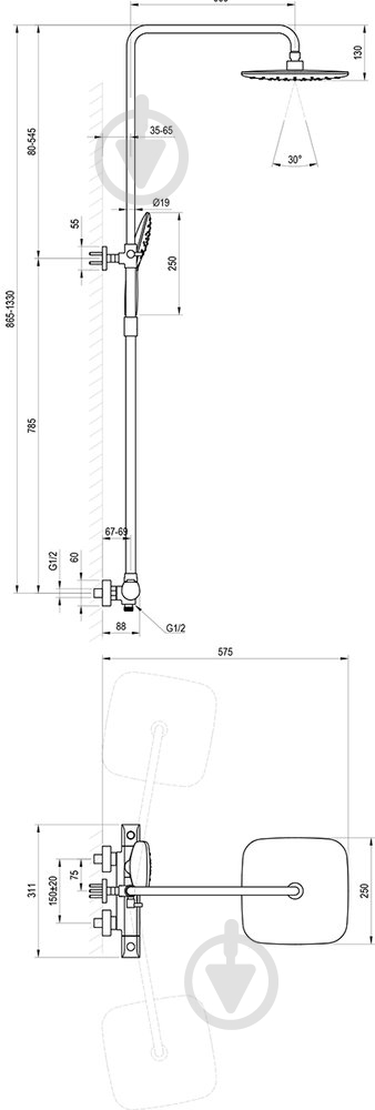 Душевой набор Ravak FL 091.20BL - фото 2