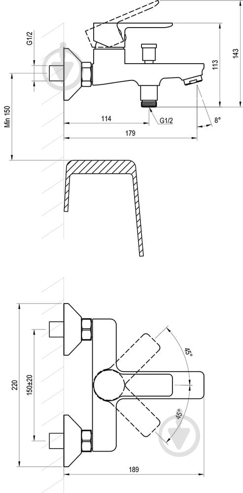 Смеситель для ванны Ravak SL 022.00CR - фото 2