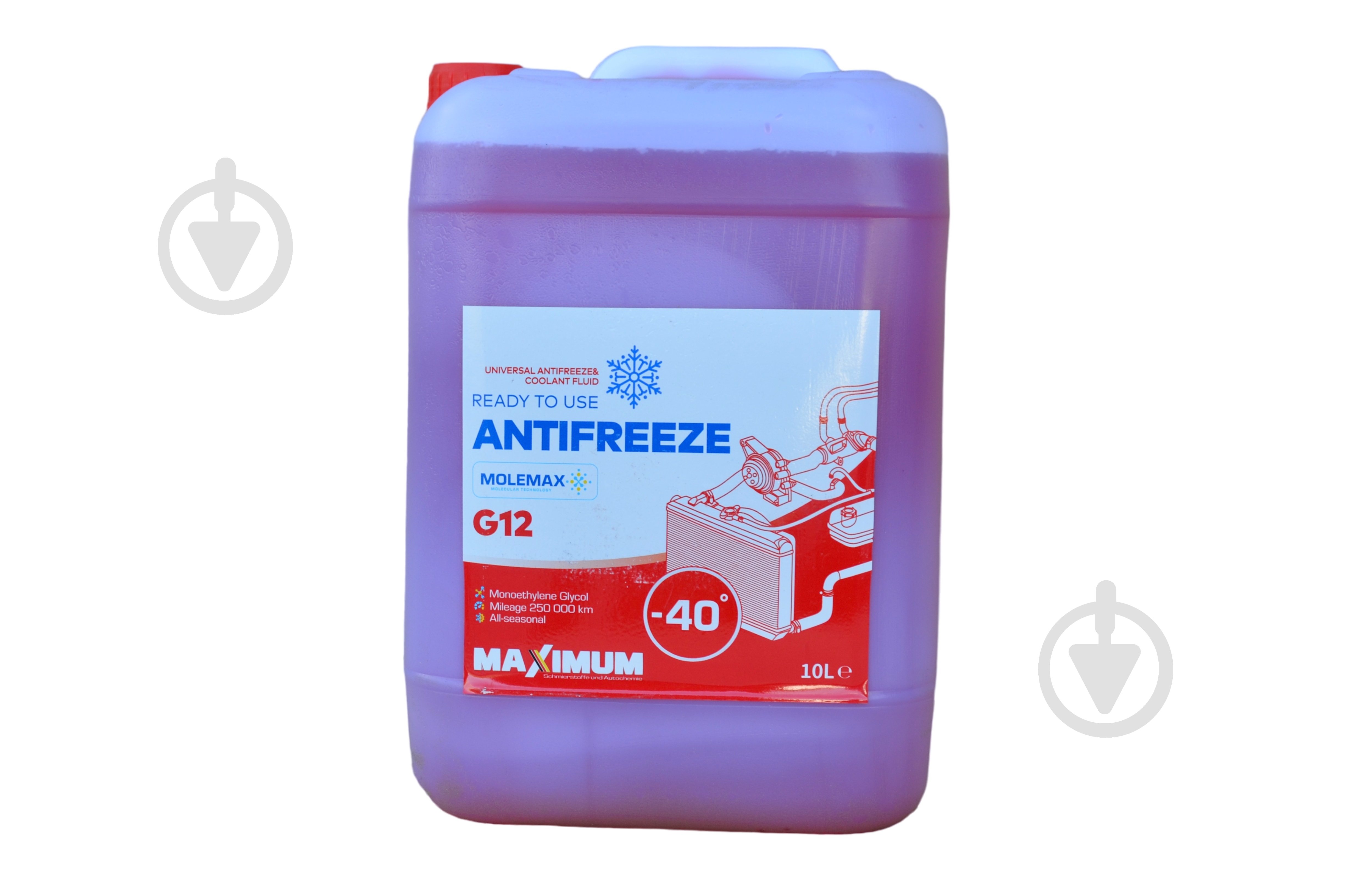 Антифриз Maximum G12 от -40 до +110 готовый 10 л 9,36 кг красный - фото 2