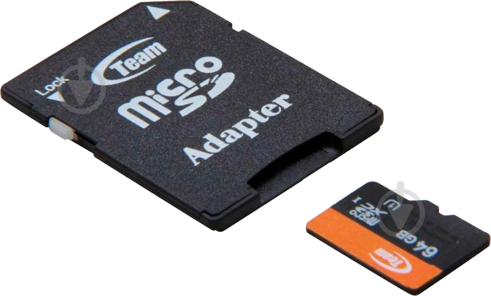 Карта памяти Team Group microSD 64 ГБ Class 10 (TUSDX64GUHS03) +SD adapter - фото 1