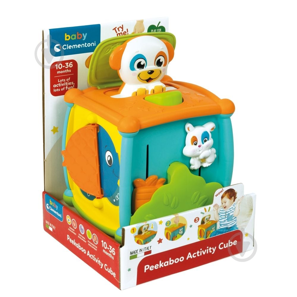 Игрушка развивающая Clementoni Peekaboo Activity Cube 17672 - фото 4