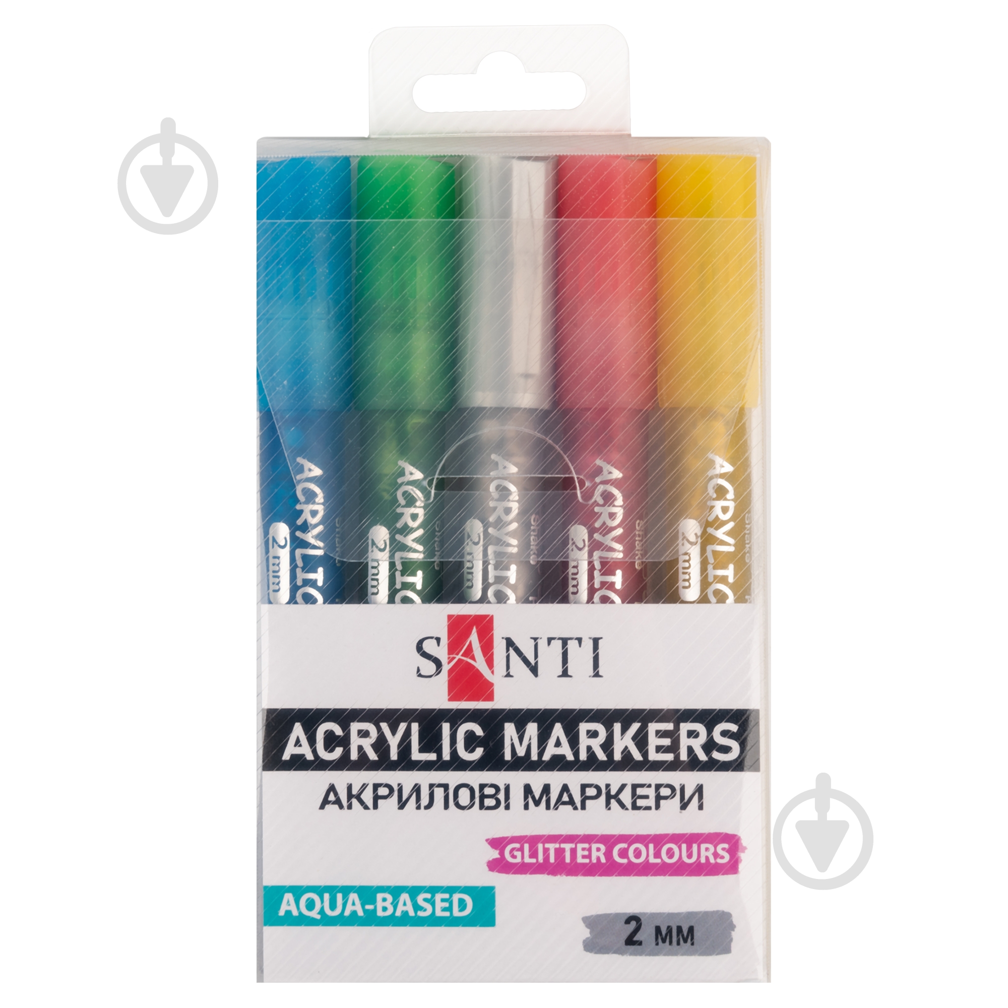 Набор маркеров Santi Glitter 5 мульти 391029 - фото 1