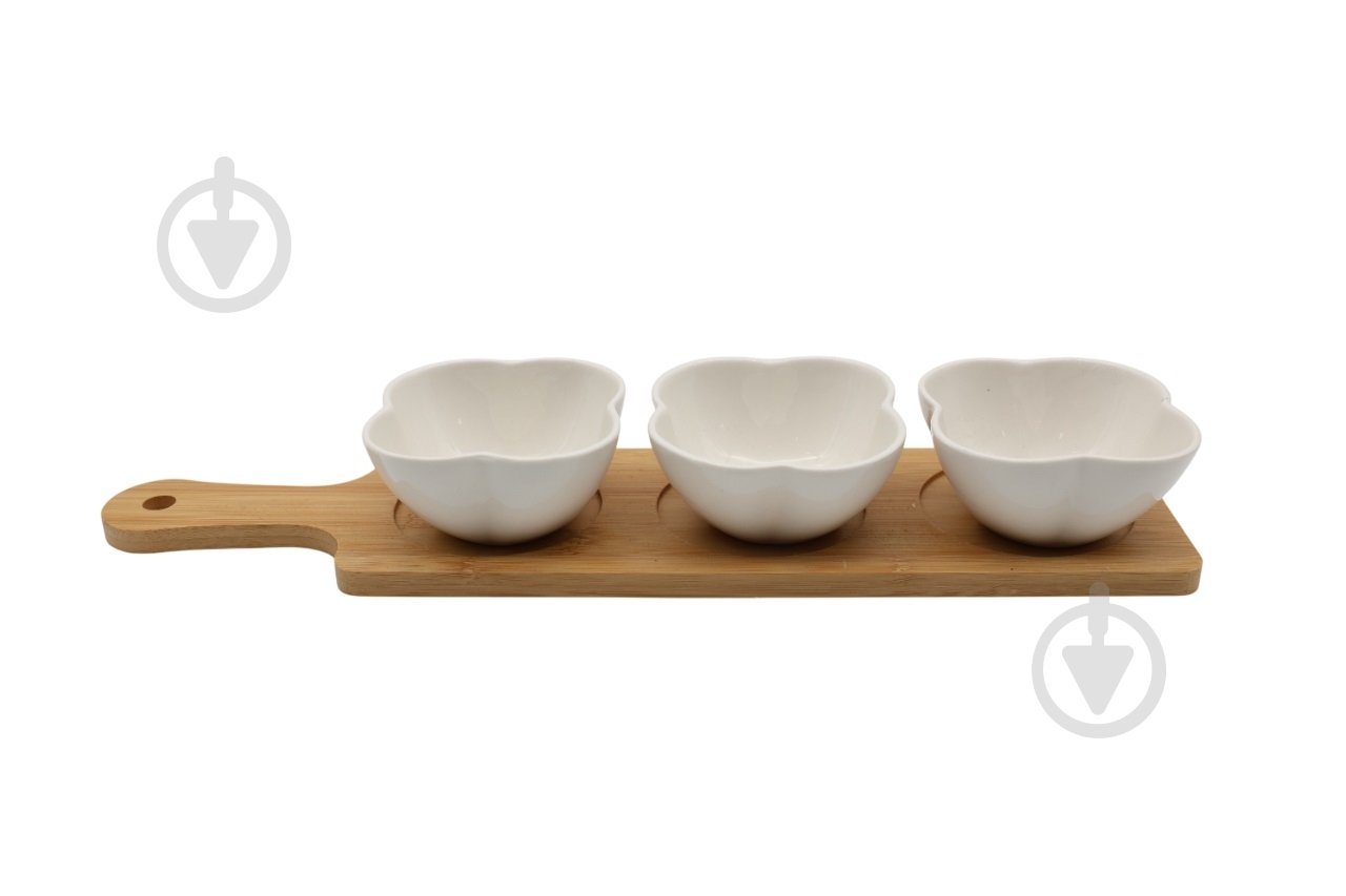 Набор пиал Eurogold на подставке 4 предмета фигурные - фото 1 Набор пиал Eurogold на подставке 4 предмета фигурные - фото 1