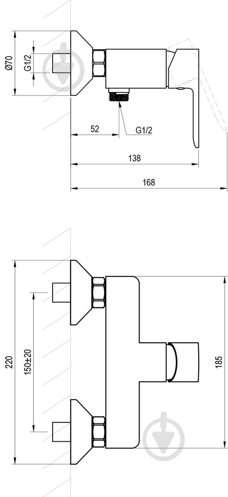 Смеситель для душа Ravak SL 032.20BL - фото 2