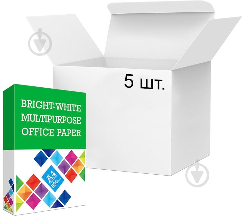 Бумага офисная BWM office paper 5 упаковок A4 70 г/м 500 листов - фото 1 Бумага офисная BWM office paper 5 упаковок A4 70 г/м 500 листов - фото 1