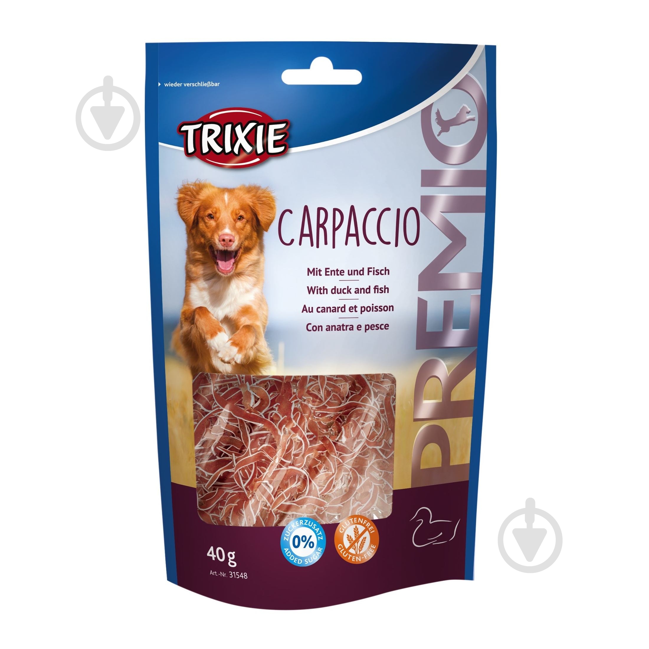 Лакомство Trixie PREMIO Carpaccio утка и рыба 40 г - фото 1