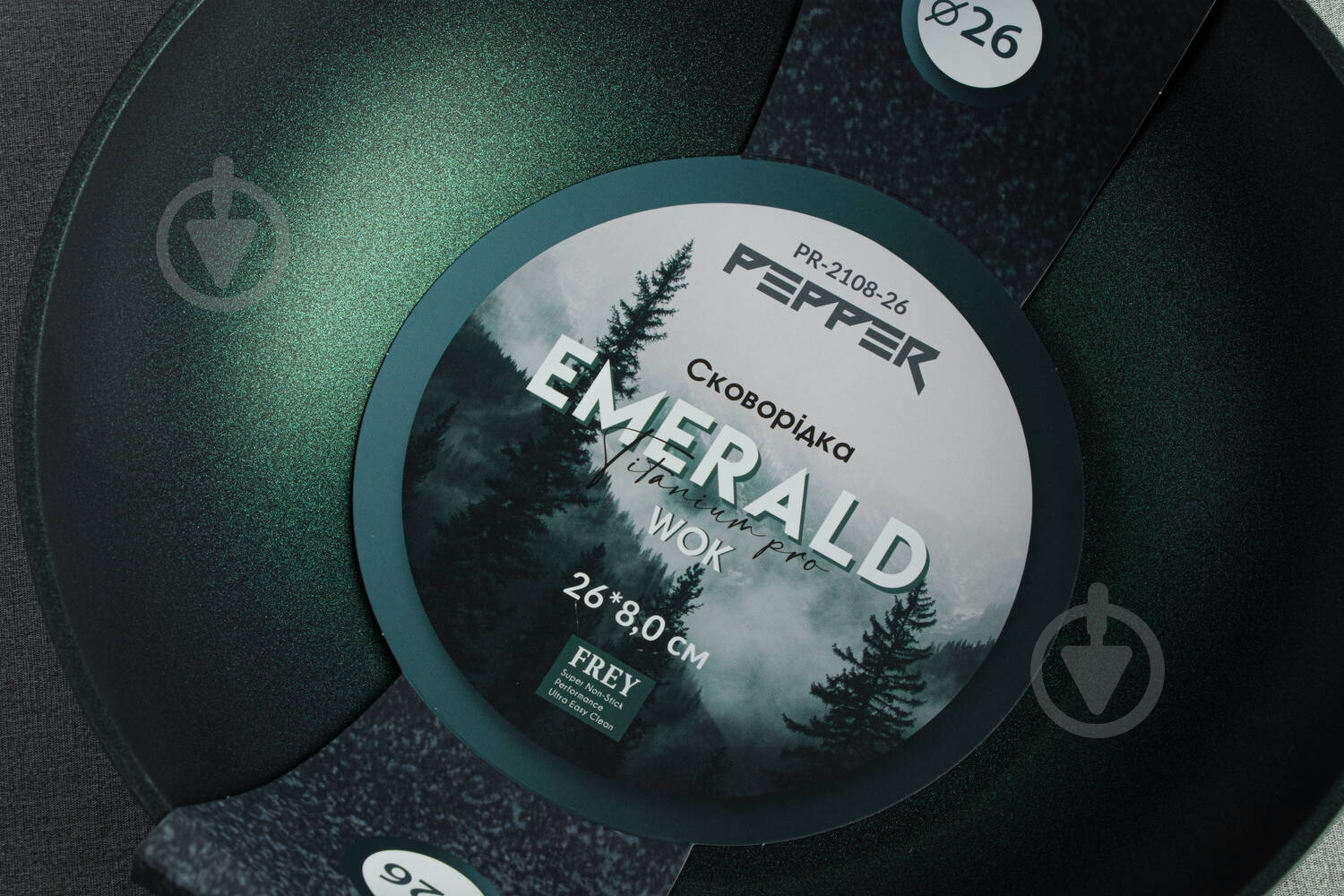 Сковорода wok Pepper Emerald 28x8 cм Titanium Pro - фото 3