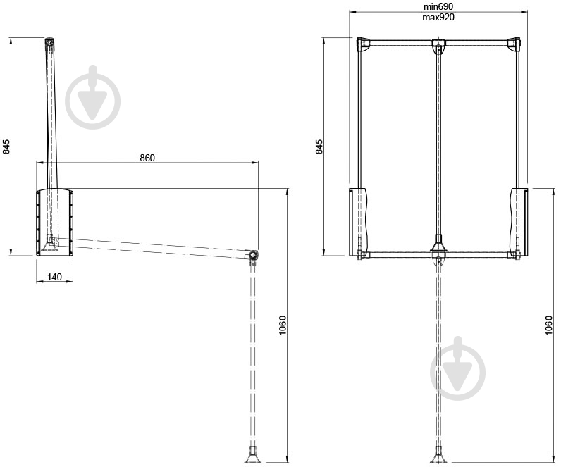 Пантограф Smart 96155 корпус 690-920 хром 1 - фото 2 Пантограф Smart 96155 корпус 690-920 хром 1 - фото 2