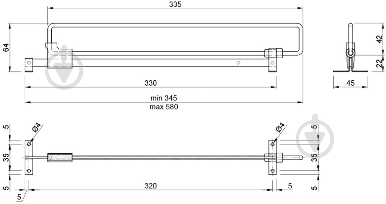 Микролифт Smart 52790 L=350 мм хром 1 - фото 2