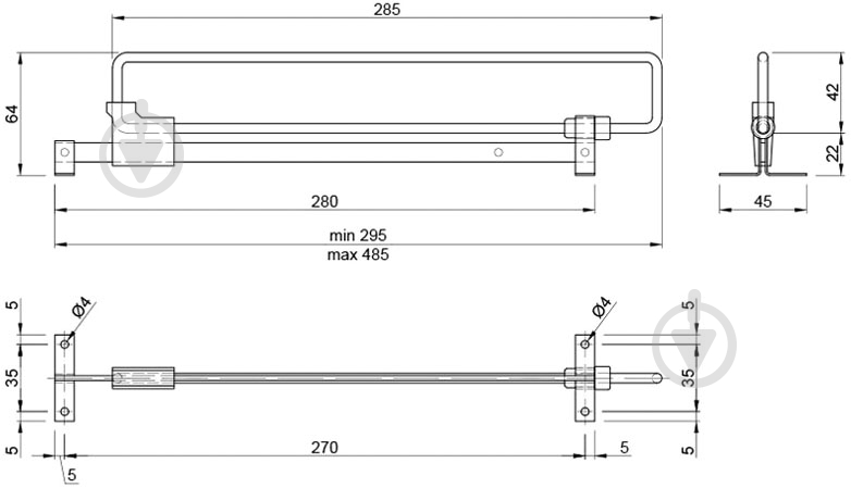 Микролифт Smart 52789 L=300 мм хром 1 - фото 2