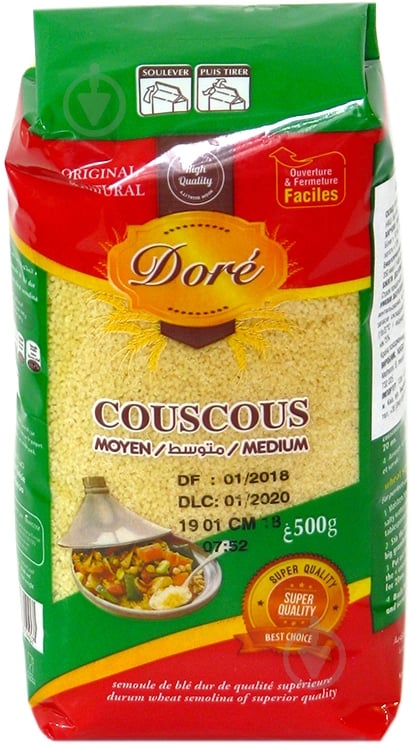 Кускус ТМ DORE medium 500 г - фото 1 Кускус ТМ DORE medium 500 г - фото 1
