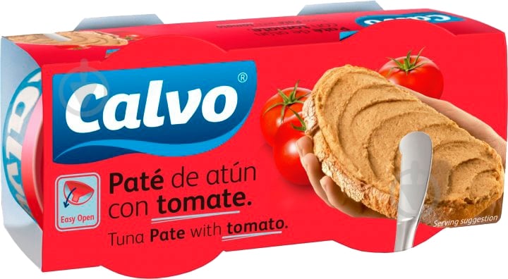 Паштет Calvo з тунця з томатом 2х75 г 8410090661319 - фото 1 Паштет Calvo з тунця з томатом 2х75 г 8410090661319 - фото 1