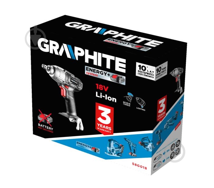 Гайковерт акумуляторний GRAPHITE 180 Нм 58G018 - фото 12