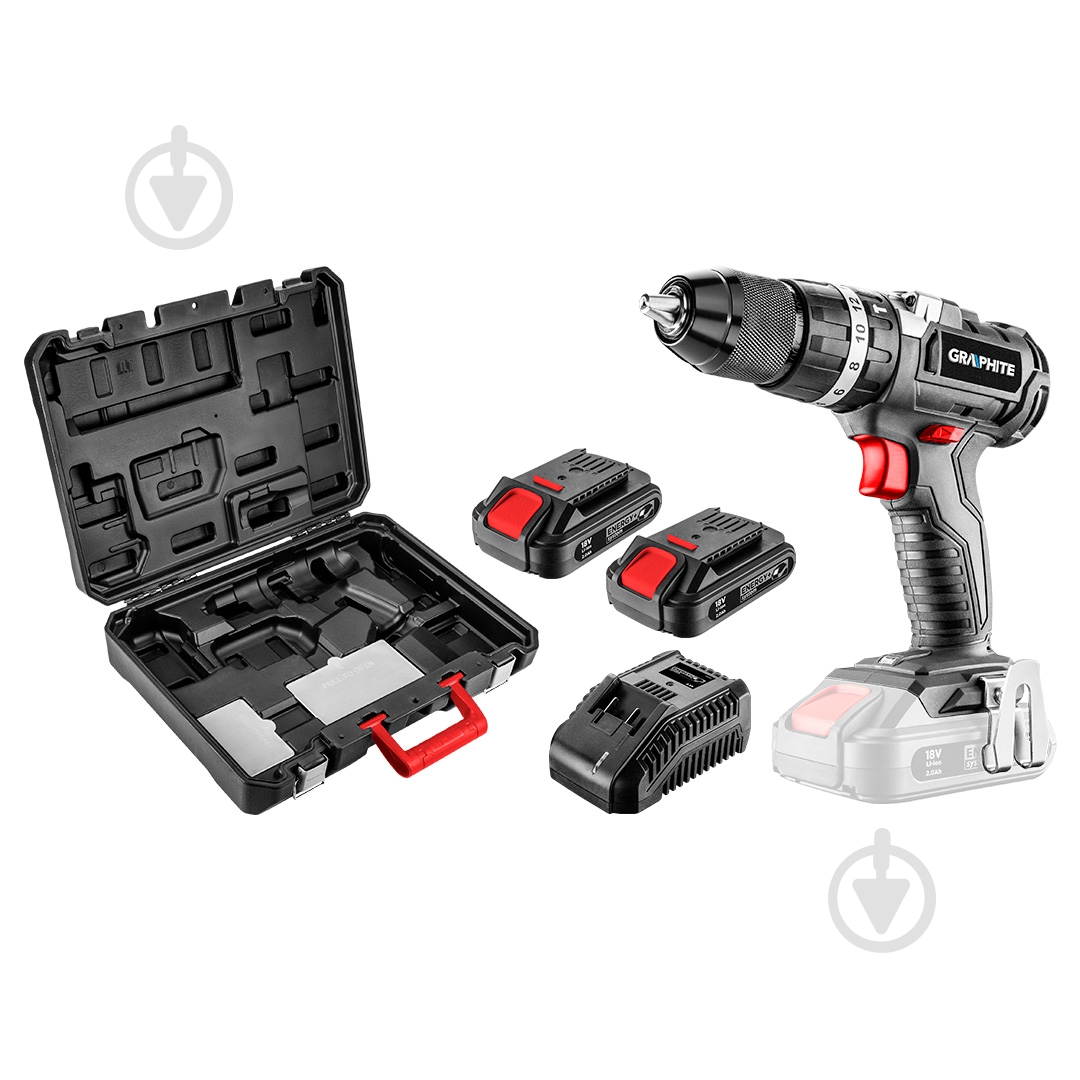 Шуруповерт аккумуляторный GRAPHITE 58G020-SET2 - фото 1