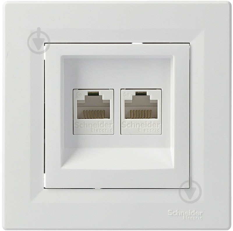 Розетка комп’ютерна подвійна Schneider Electric Asfora RJ45+RJ45 білий - фото 1 Розетка комп’ютерна подвійна Schneider Electric Asfora RJ45+RJ45 білий - фото 1