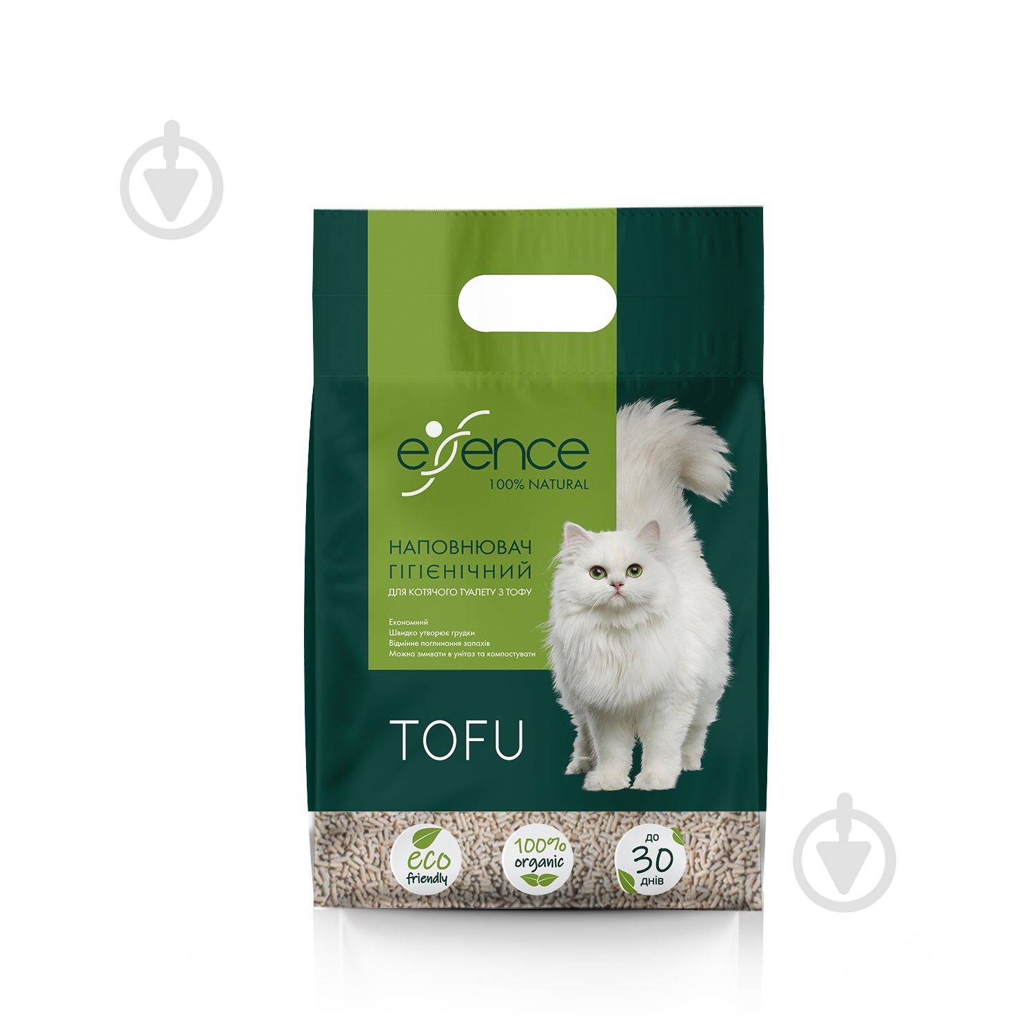 Наповнювач для туалету Essence з тофу 1,5 мм 2,5 кг - фото 2 Наповнювач для туалету Essence з тофу 1,5 мм 2,5 кг - фото 2