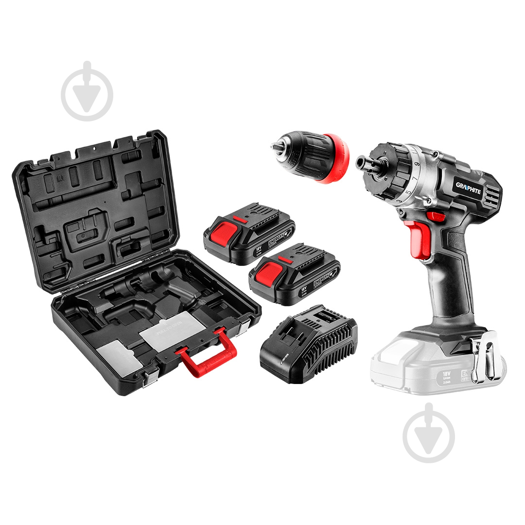 Шуруповерт акумуляторний GRAPHITE 58G022-SET2 - фото 1