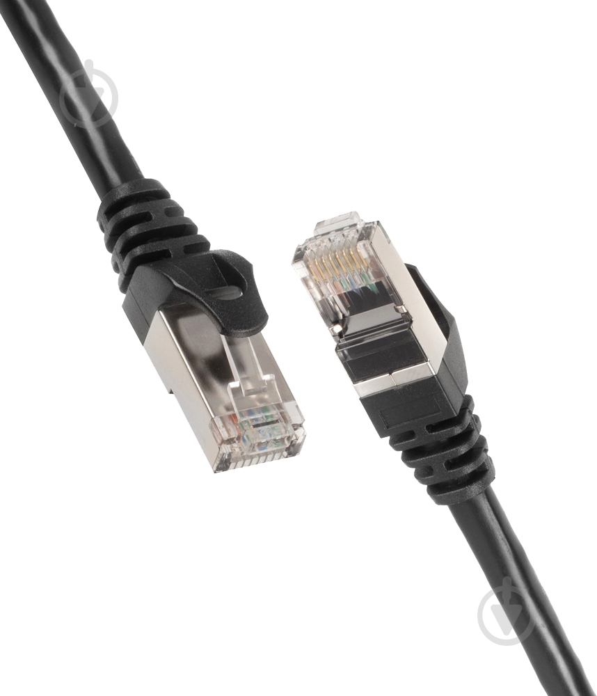 Патч-корд 2E PC5ECA - 100BK Cat 5e / RJ45 / 26AWG 1 м чорний - фото 1