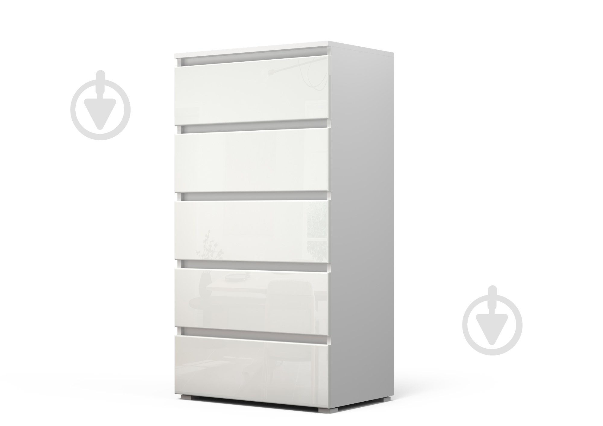 Комод Луч Андора-3 нимфея альба/белый глянец/белый глянец - фото 1