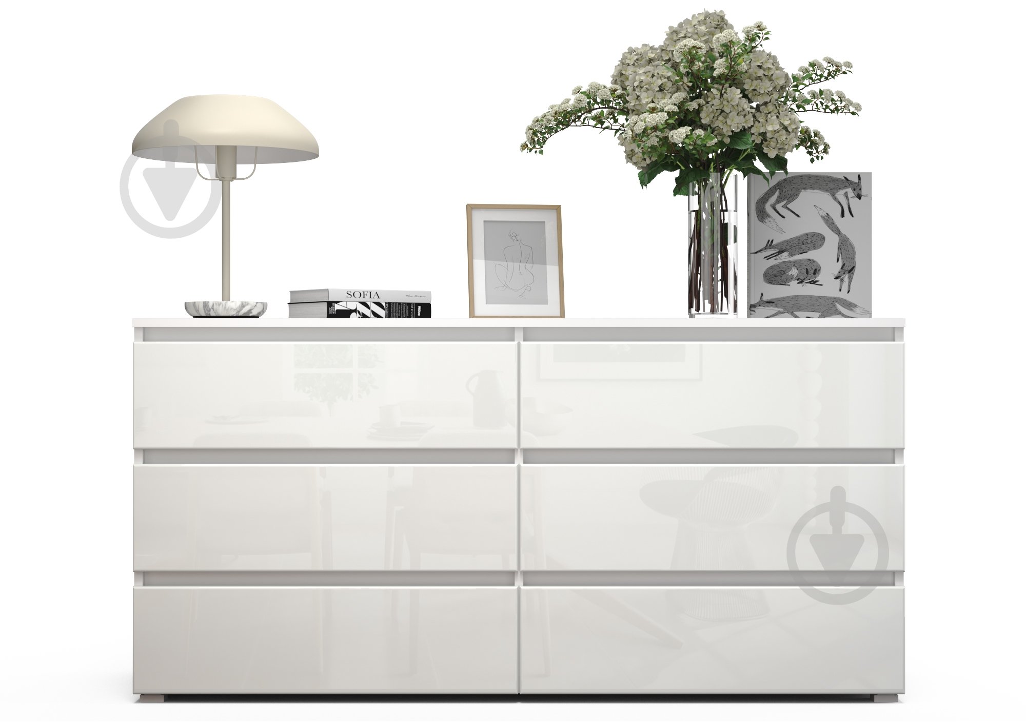 Комод Луч Монако-3 Нимфея Альбо (белый) белый/белый - фото 3