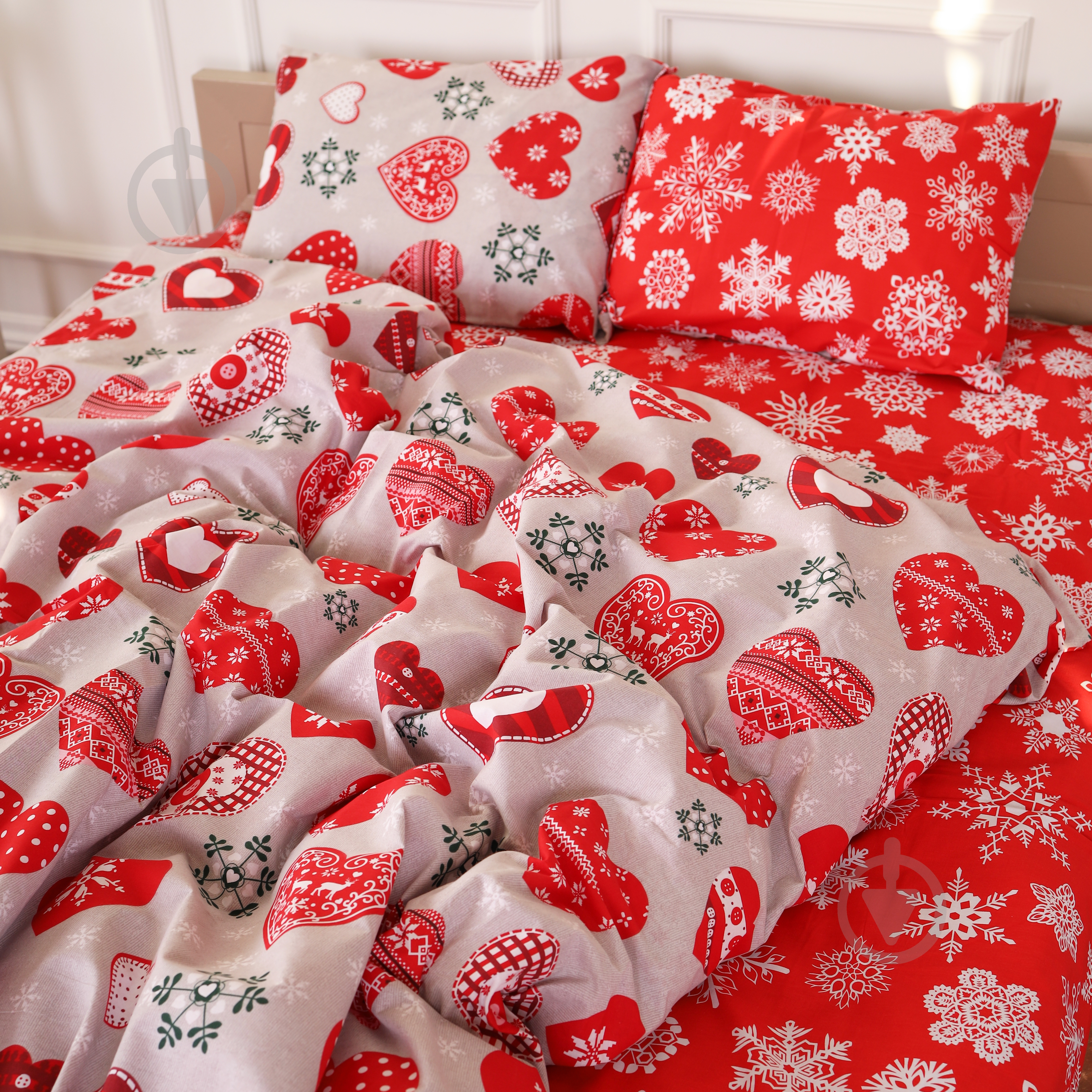 Пододеяльник Бязь 17-0656 Gingerbread 175x210 см красный MirSon - фото 1
