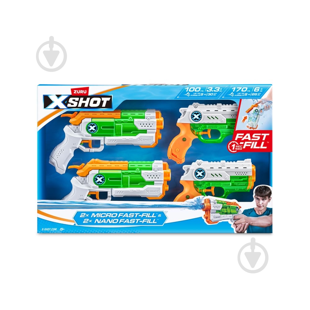 Бластер водяний Zuru Fast Fill Combo Pack 2 Micro And 2 Nano 11856R - фото 1