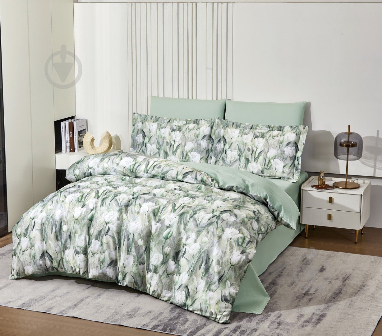 Комплект постельного белья L1888 -1,5 зеленый Word of Dream - фото 3 Комплект постельного белья L1888 -1,5 зеленый Word of Dream - фото 3