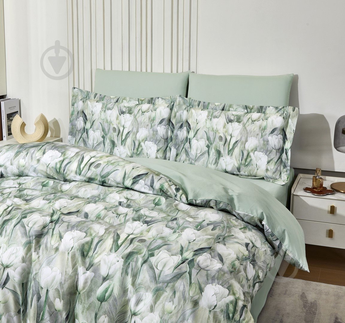 Комплект постельного белья L1888 -1,5 зеленый Word of Dream - фото 2 Комплект постельного белья L1888 -1,5 зеленый Word of Dream - фото 2