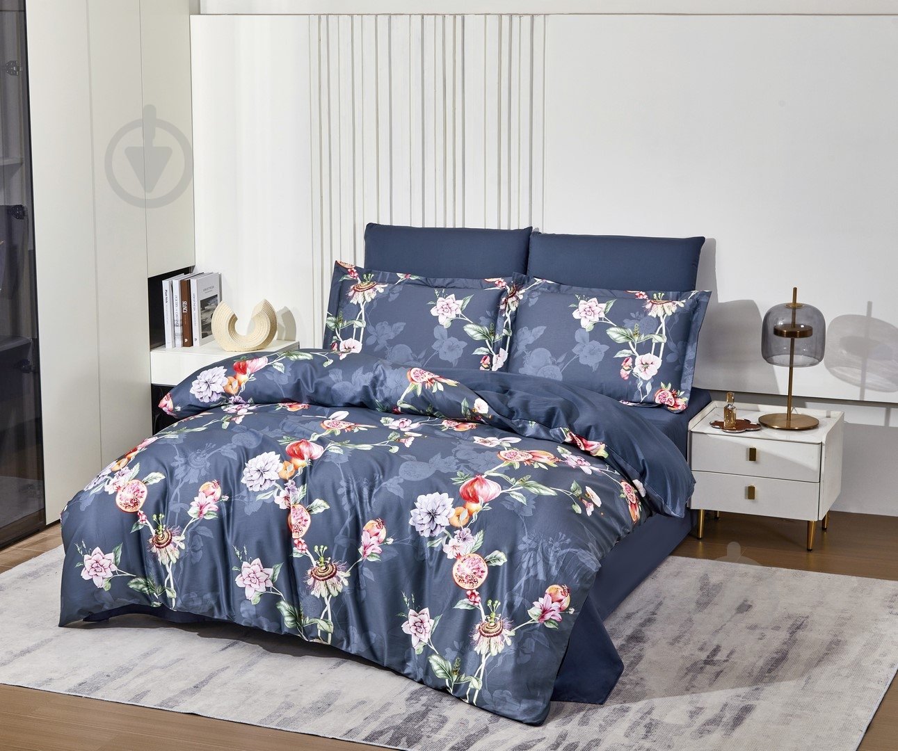 Комплект постільної білизни 16НВ411/Vintage Indigo євро синій/мульті Word of Dream - фото 1 Комплект постільної білизни 16НВ411/Vintage Indigo євро синій/мульті Word of Dream - фото 1