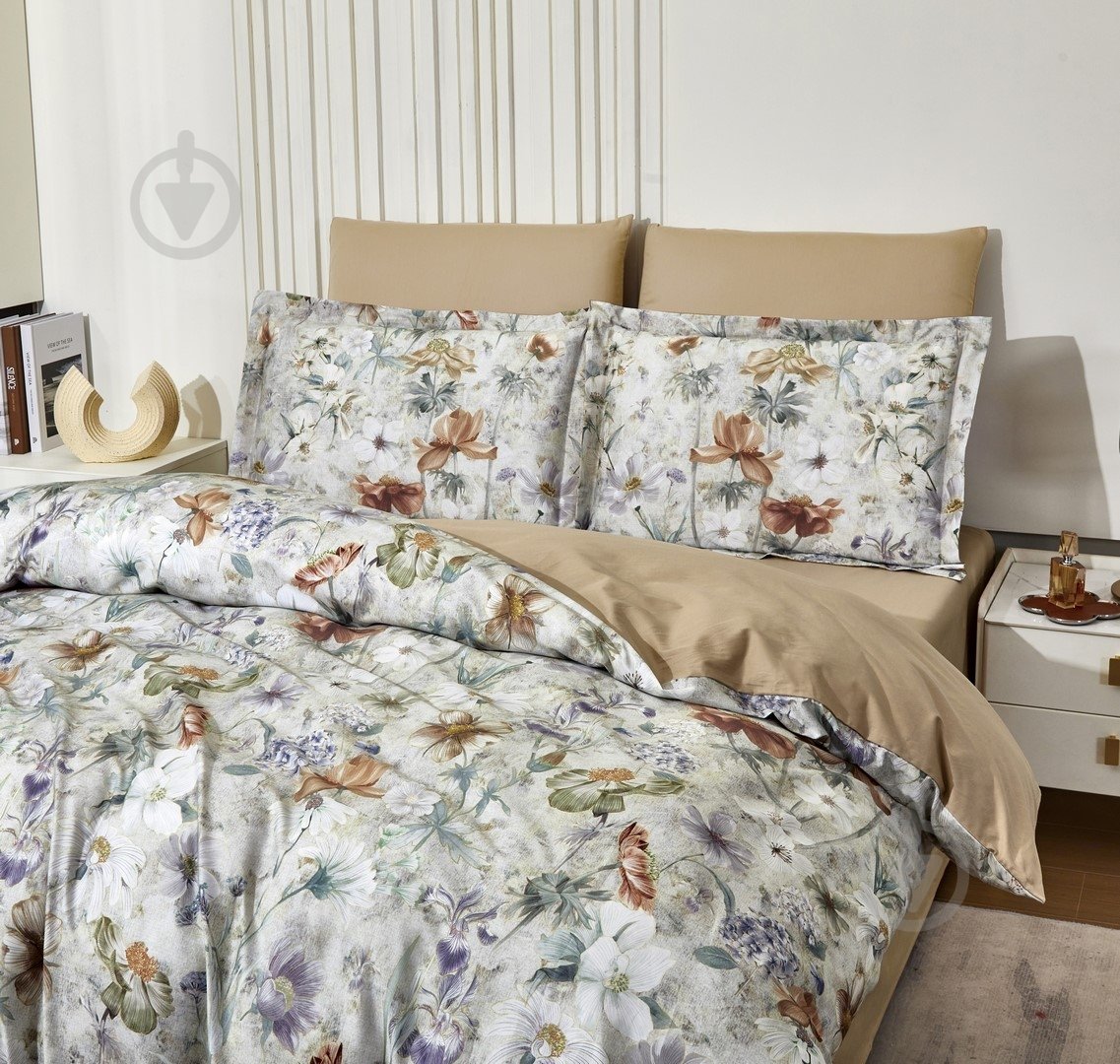 Комплект постільної білизни L1183 євро бежевий/мульті Word of Dream - фото 2 Комплект постільної білизни L1183 євро бежевий/мульті Word of Dream - фото 2
