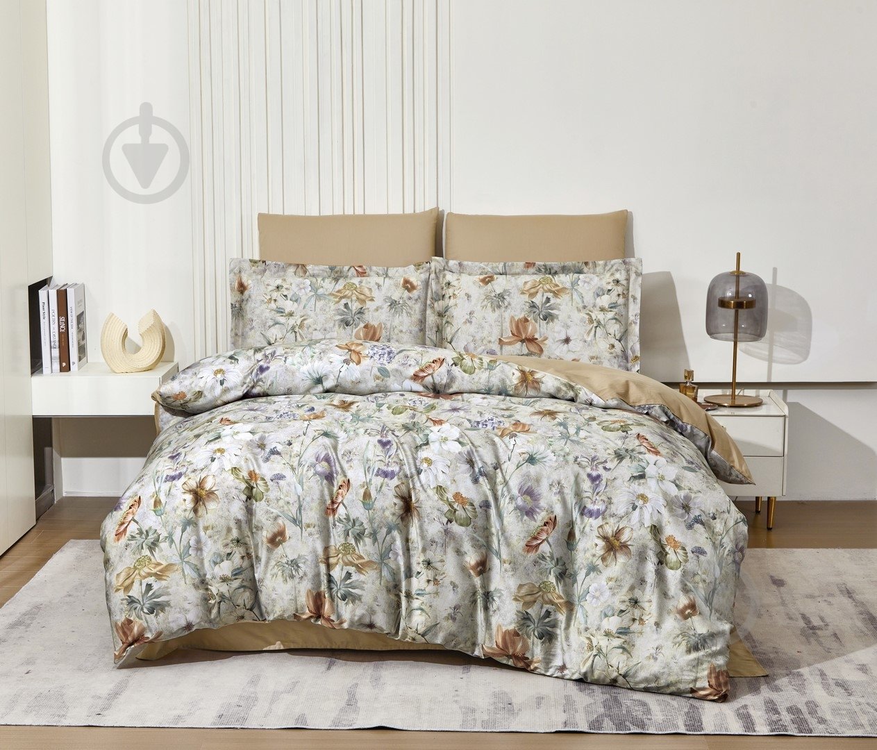 Комплект постільної білизни L1183 євро бежевий/мульті Word of Dream - фото 5 Комплект постільної білизни L1183 євро бежевий/мульті Word of Dream - фото 5