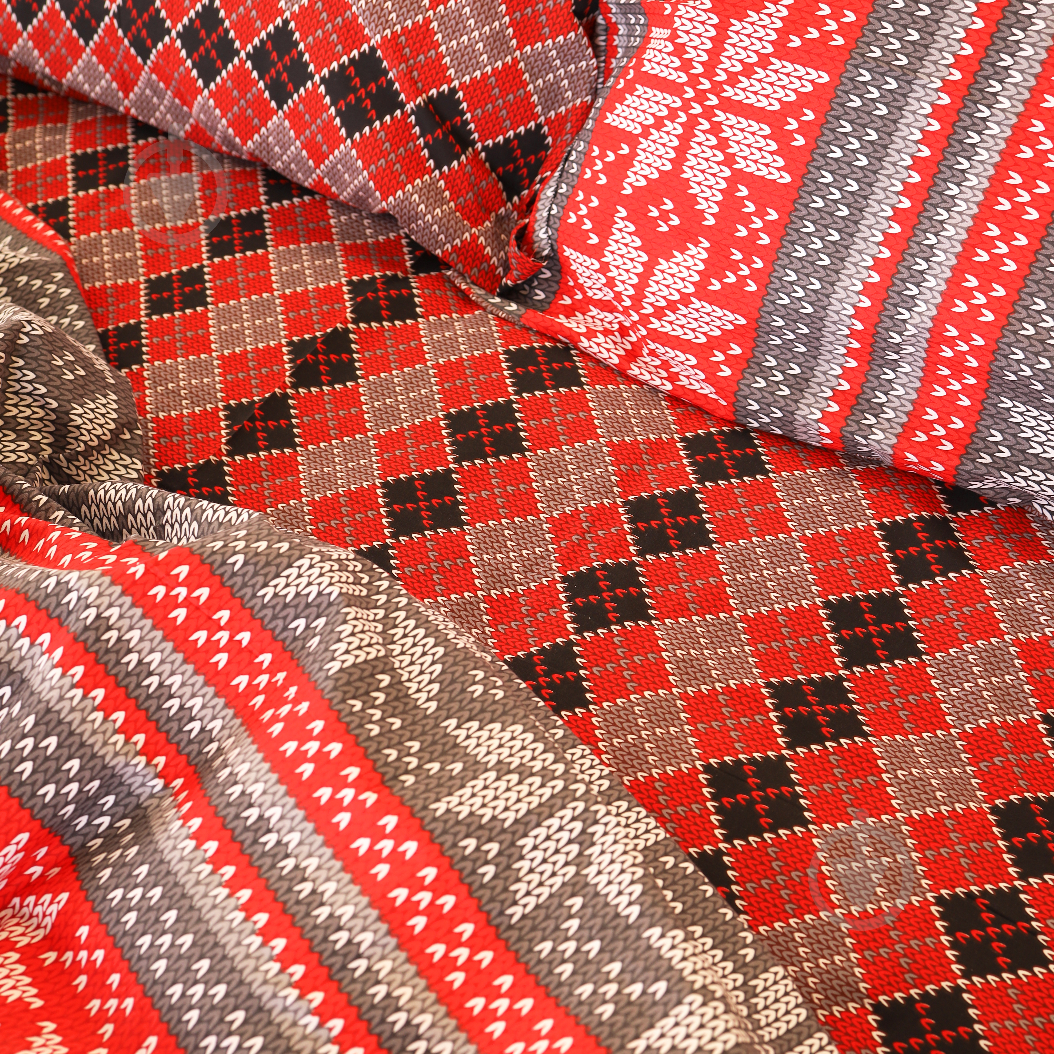 Підковдра Бязь 17-0658 Jingle 160x220 см сірий із червоним MirSon - фото 5