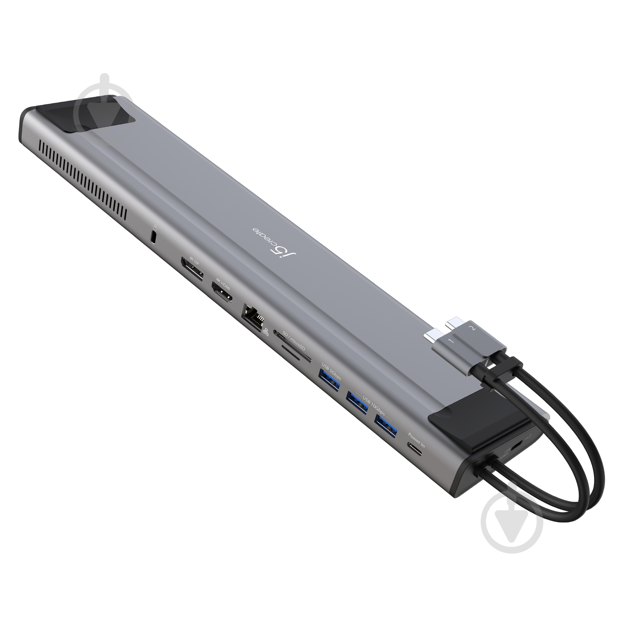 Док-станция J5Create USB-C 10Gbps, 12-в-1 dark grey (JCD552-N) - фото 1