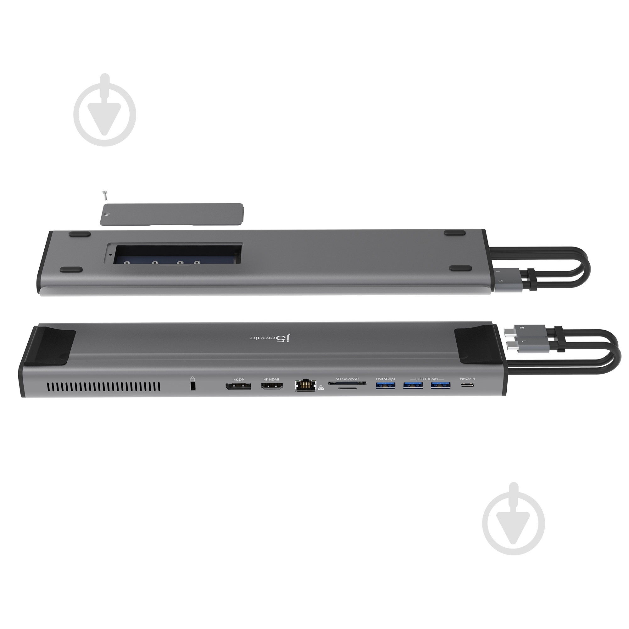 Док-станция J5Create USB-C 10Gbps, 12-в-1 dark grey (JCD552-N) - фото 2