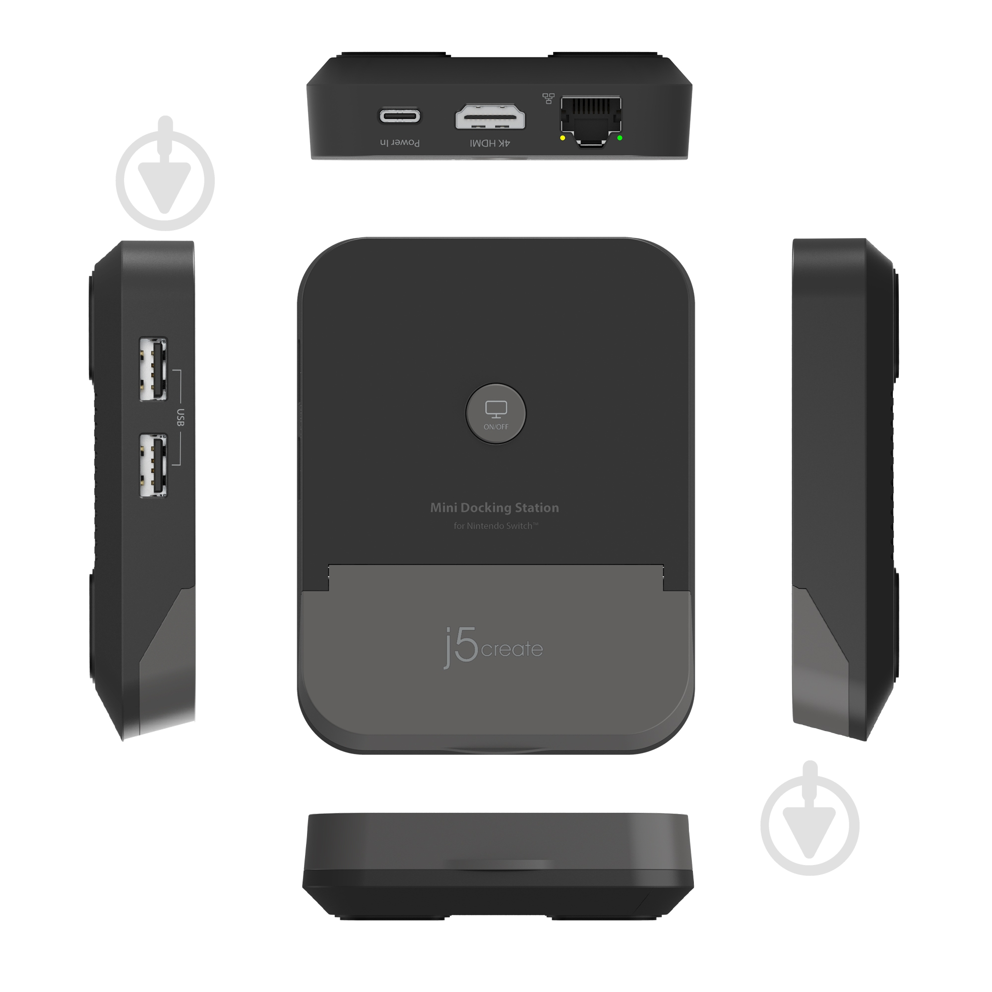 Док-станция J5Create Nintendo Switch (HDMI/PD/USB-A/USB-C/LAN) black (JCD620-N) - фото 4